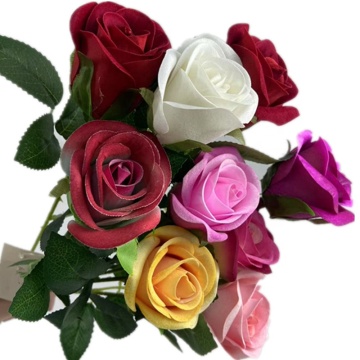 Artificial Rose Flower Branch 50cm Single Head Velvet Rose Stem