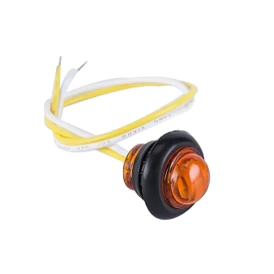 12V LED Round Side Marker & Clearance Light for Trucks, Trailers, Buses - Amber, 3/4 Inch