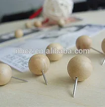 Wooden Round Push Pin