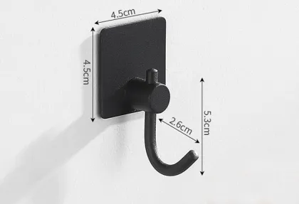 Bathroom Black Stainless Steel Hook Single Wall Hook