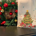 Bolsa de algodón de patrón de Navidad con logotipo personalizado