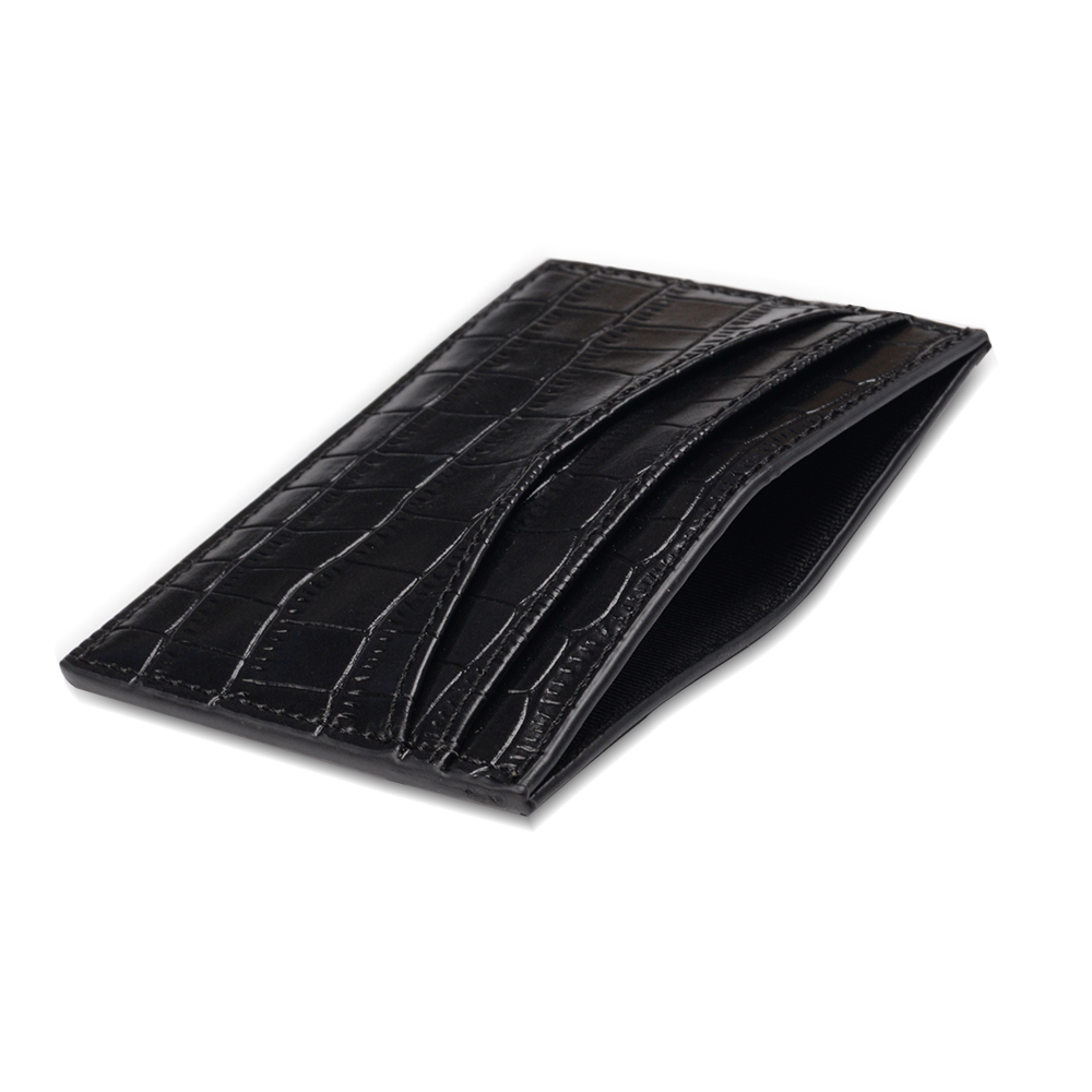 Black Crocodile Card Holder