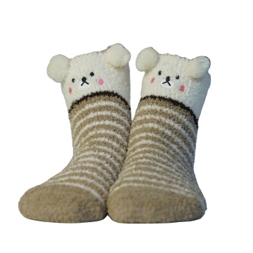 Customizable 3D Animal Print Cozy Design Women's Slipper Socks with Soft, Thick Winter Fleece