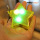 Yansıtıcı Fluo Sarı Yıldız Şekli LED Akrilik Anahtarlık