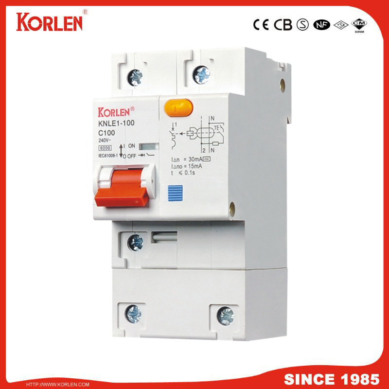 Residual Current Circuit Breaker ELCB KNLE1-100 CE 3P