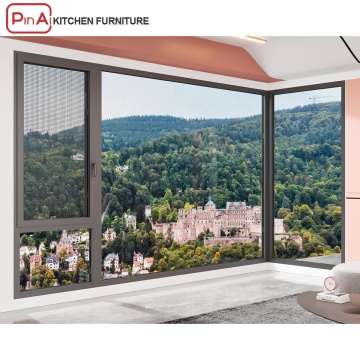 PINAI European Industrial Style Commercial Steel Frame Single-hung Windows
