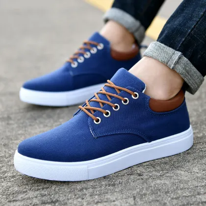 2025 Korean Men's Casual Board Shoes - Fashionable Canvas Running Shoes for All Matches