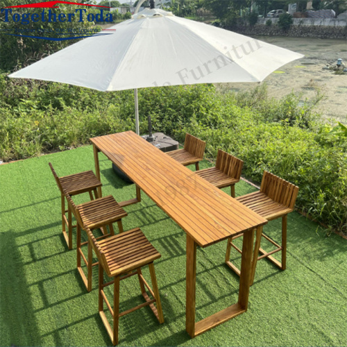 Outdoor garden solid wood table and chair set
