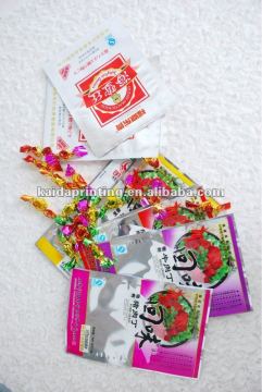 Food packaging bag with clear window and artistic printing, customized shapes and sizes accepted