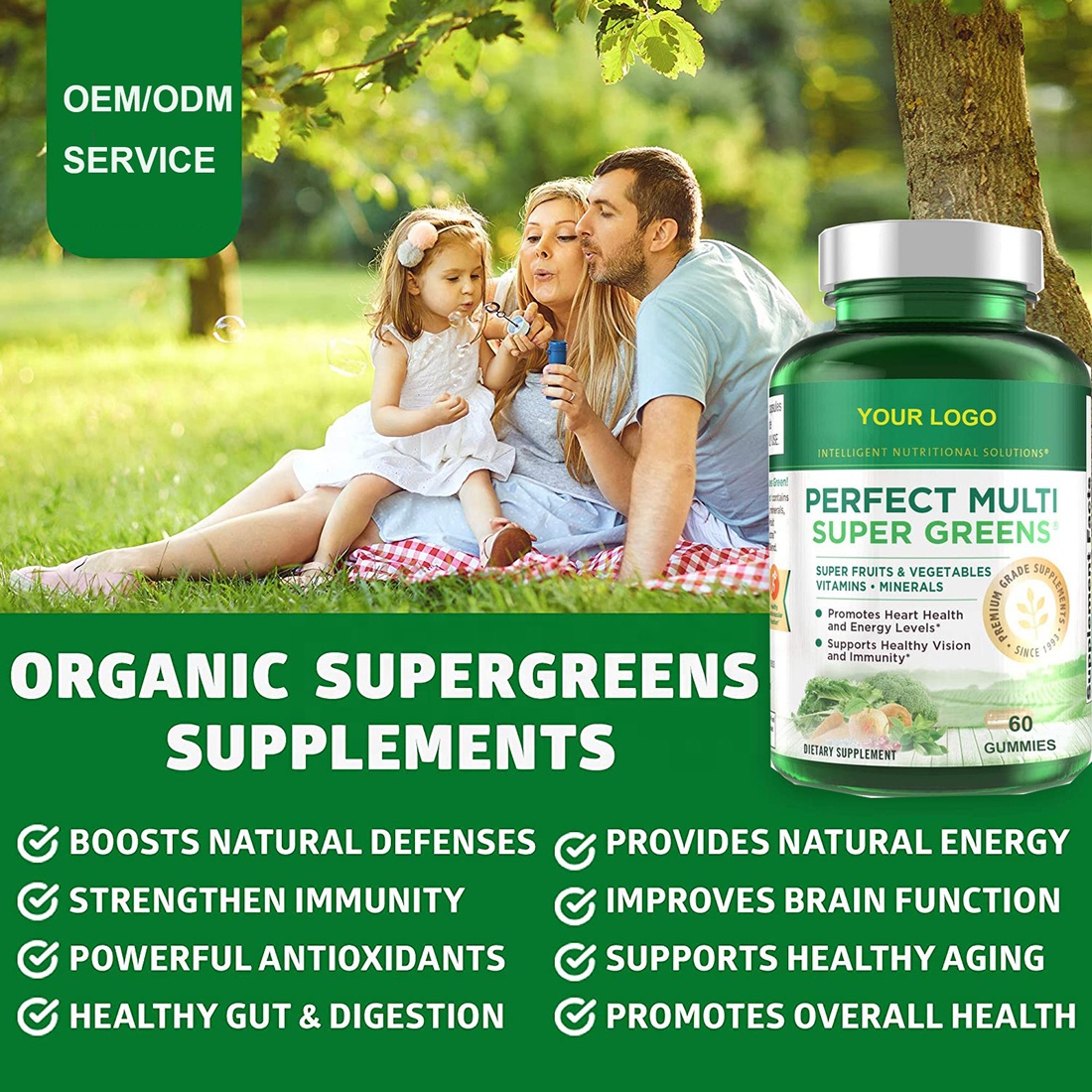 Boost Energy Immunity & Gut Health Super Greens gummies