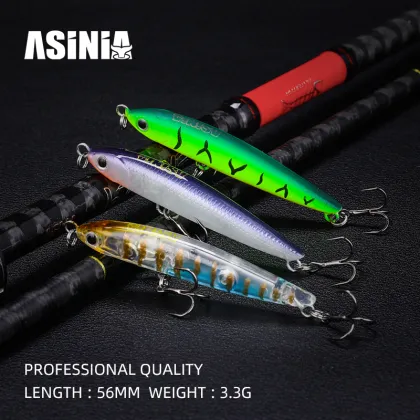 New Bearking Official Store 56mm 3.3g Sinking Pencil Bait Fishing Lure ASINIA