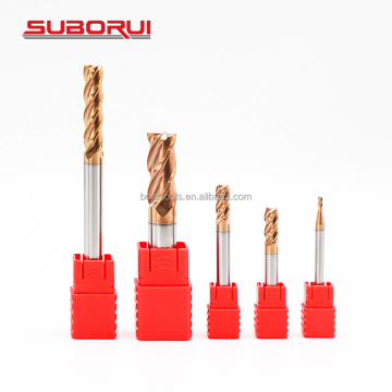 SUBORUI Factory HRC 58 4 Flutes TiSiN Tungsten Solid Carbide End Mill for CNC Metal Milling