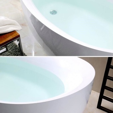 Acrylic Thin Edge White Small Oval Bathtub