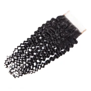 Virgin Malaysian Kinky Curly Human Hair 4x4 Lace Front Closure Bleached Knots 2x6 5x5 13x4 13x6 6x6 7x7 360 Lace Frontal Closure