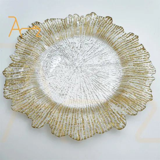 Factory Direct Bulk Round Charger Plates: Gold, Silver, Red, Black Banquet Decorations & Golden Reef Plastic Options