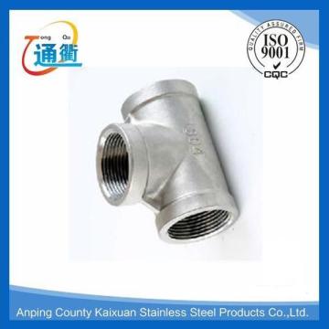 made in china casting stainless steel female thread equal tee