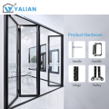 Accordion Doors Folding Aluminum Door Double Tempered Glass