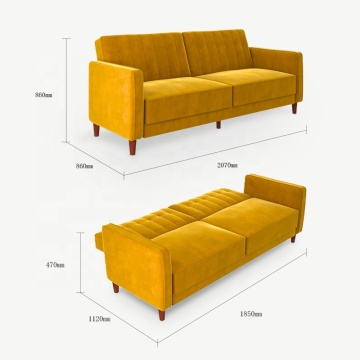 Moderno divano in velluto blu da 3 posti - divano convertibile Cama per soggiorno