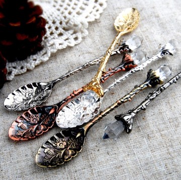 Wholesale European Retro Ornate Carved Coffee Spoon