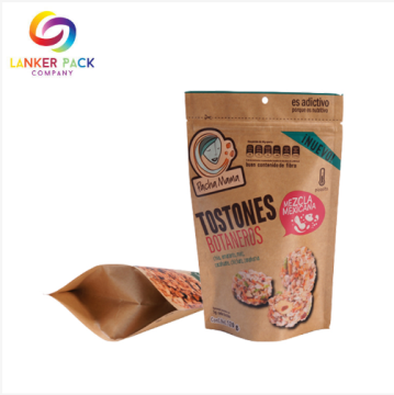 Bolsa de papel Kraft ecológica con cremallera