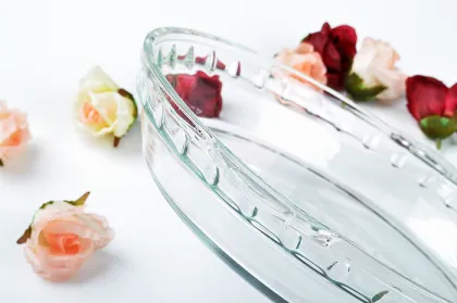 Pyrex glass bakeware pie plate/dish, glass bakeware set with handle, Round Clear oven safe