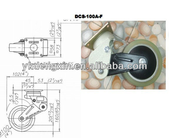 carrymaster or footmaster heavy duty low height leveling caster nylone wheels