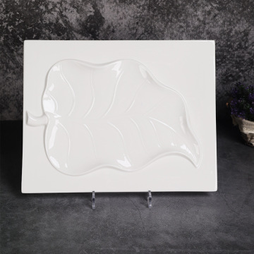 Creative White Leaf Shape Banquet Plates for Hotel