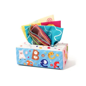 Montessori-inspired Soft Tissue Box Toy for Babies and Toddlers (6-12 Months)