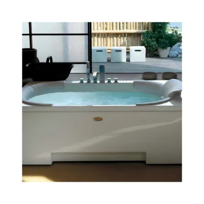 Indoor Two-Person Jacuzzi Whirlpool Bathtub with Shower Massage