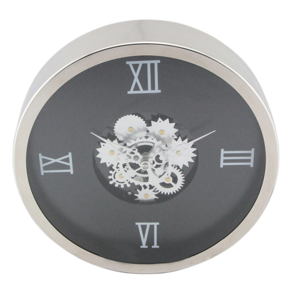 black glass mantel clock
