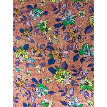 Tissu d&#39;impression Denim Flower Design Rayon Challis 32S