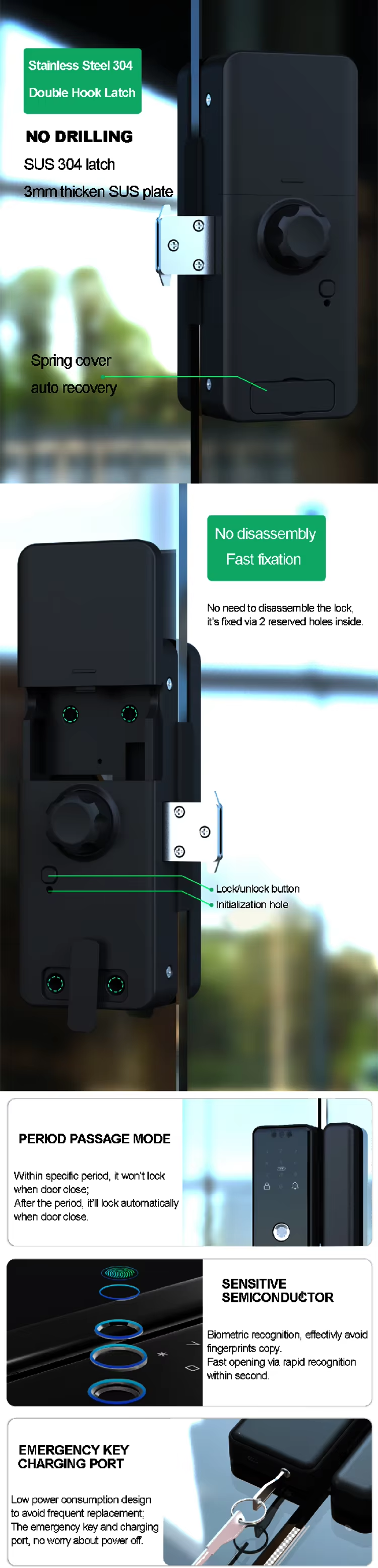 Smart glass door lock