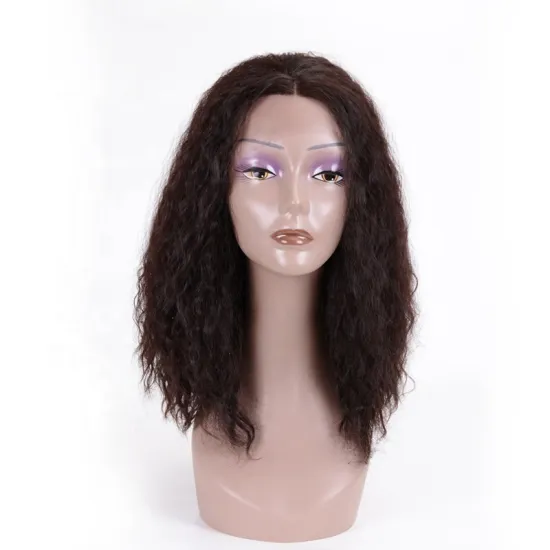 Aishili Top quality best selling lace front wigs fluffy dark brown synthetic wigs lace frontal wig deep curly and water wave