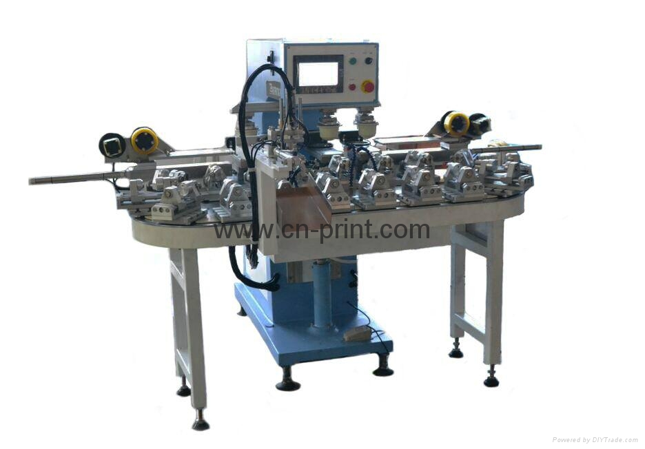 PLC 4 color rotary bottles pad printer 