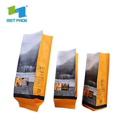 Side Gusset Foil Coffee Bags dengan Logo untuk kantong Makanan / Kopi / Teh