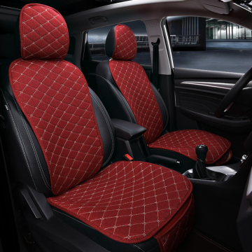 Summer Cool Cross-border Linen Car Cushion with Backrest - Seasonal Universal Quilted Embroidered Car Seat Cushion