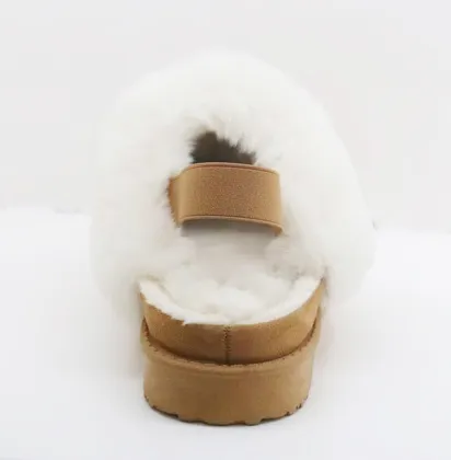 Hot Selling Custom Warm Winter Brown Short Boots & Fur Slippers