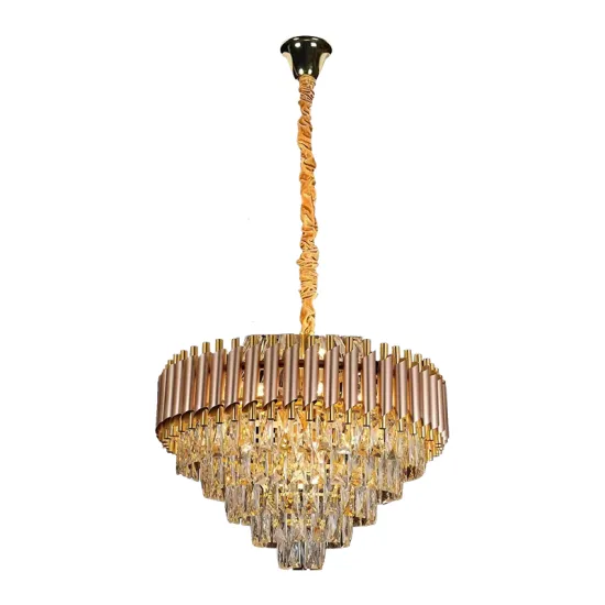 Gold Lustre Salon Crystal Pendant Lights for Luxury Hotel Wedding Decor