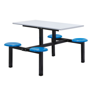 Stainless Steel Siamese Table and Chair Set for Cafeterias and Fast Food Restaurants