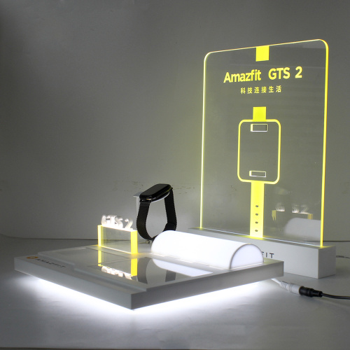 White acrylic watch display stand and cases