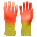 Zweifarbige PVC-Handschuhe mit sandigem Finish 30cm