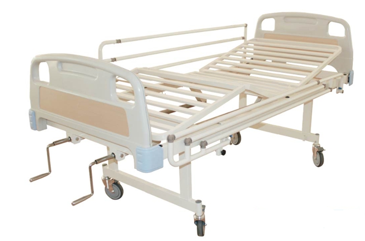 Manual Adjustable 2 Crank Hospital Type Bed