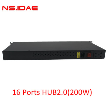 16 Ports Hub2.0 inbyggt 200W High Power