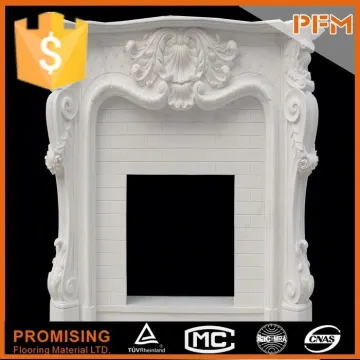Europe style beige marble electric fireplaces mantel