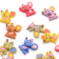 10 stks / partij Hars Cartoon Dier Plaksteen Cabochon Kawaii Muis DIY Haarelastiekjes Maken Accessoires Scrapbooking Fit Telefoon Decor