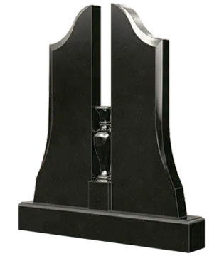 Customized Black Granite Tombstone - Polished Black Headstone