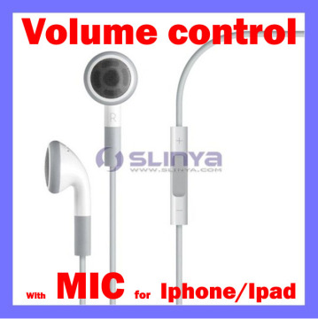 Headset Headphone Earphone with Mic Remote Volume Control for iPhone iPad iPod