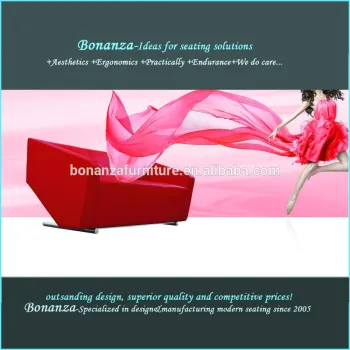 862#Red leather hotel modern reception diamond shaped sofa