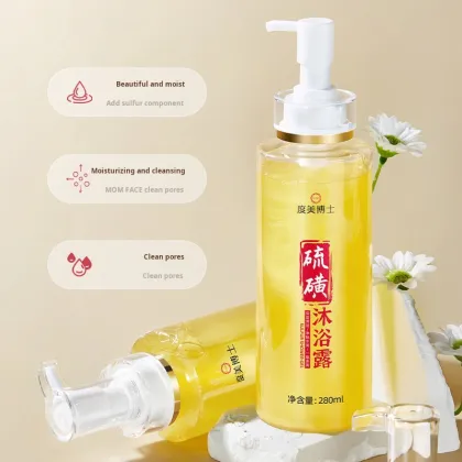 Dr. Dome Sulfur Shower Gel - Gentle Cleansing, Moisturizing & Long-Lasting Coconut Fragrance