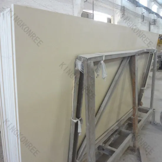 Cream Colored Stone Quartz Slabs Caesar Stone Tiles &amp; Faux Stone Wall Tiles With Oem